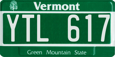 VT license plate YTL617