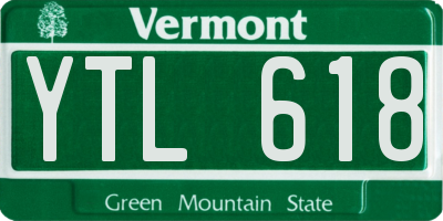 VT license plate YTL618