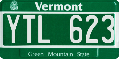 VT license plate YTL623