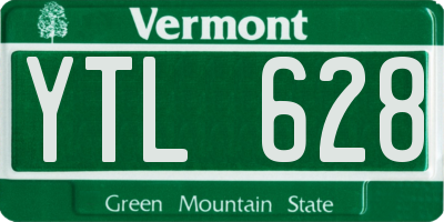 VT license plate YTL628