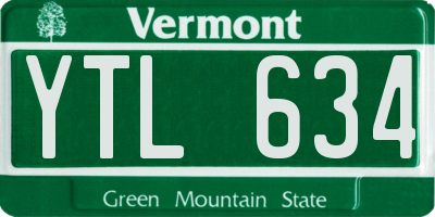 VT license plate YTL634