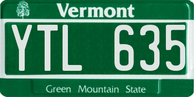 VT license plate YTL635