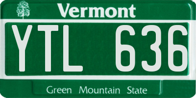 VT license plate YTL636