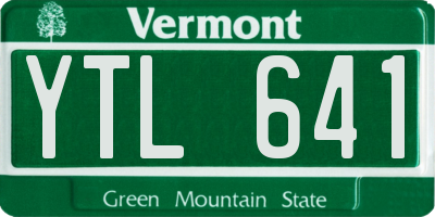 VT license plate YTL641