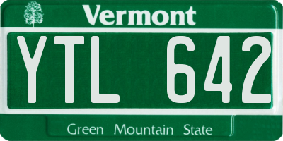 VT license plate YTL642