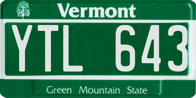 VT license plate YTL643