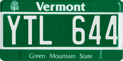 VT license plate YTL644
