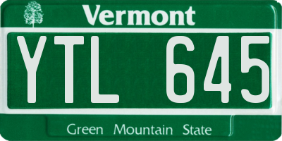 VT license plate YTL645
