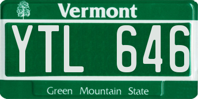 VT license plate YTL646