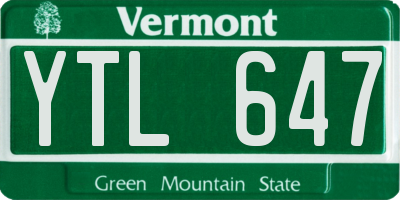 VT license plate YTL647