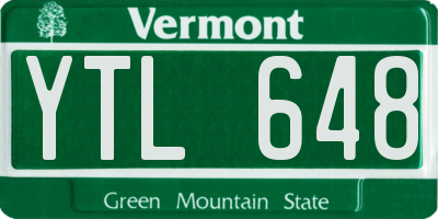 VT license plate YTL648