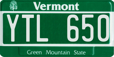 VT license plate YTL650