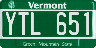 VT license plate YTL651