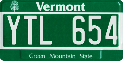 VT license plate YTL654