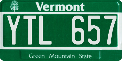 VT license plate YTL657