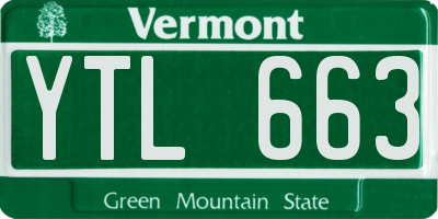 VT license plate YTL663