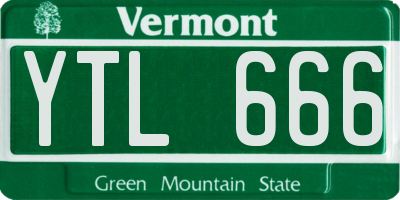 VT license plate YTL666