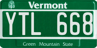 VT license plate YTL668