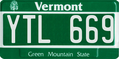 VT license plate YTL669
