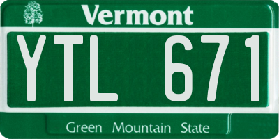 VT license plate YTL671