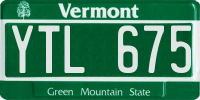 VT license plate YTL675