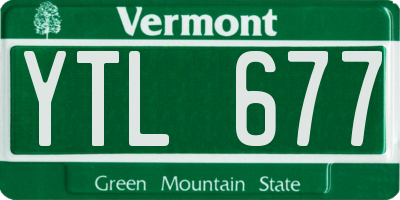 VT license plate YTL677