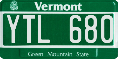 VT license plate YTL680