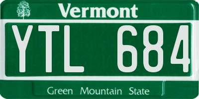 VT license plate YTL684