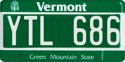 VT license plate YTL686