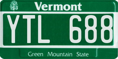 VT license plate YTL688