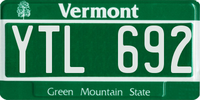 VT license plate YTL692