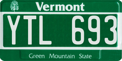 VT license plate YTL693