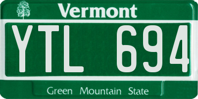 VT license plate YTL694