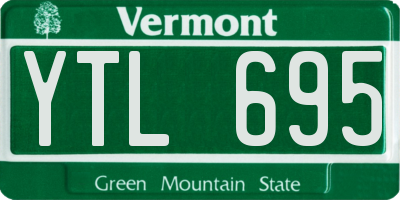 VT license plate YTL695