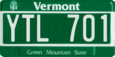 VT license plate YTL701