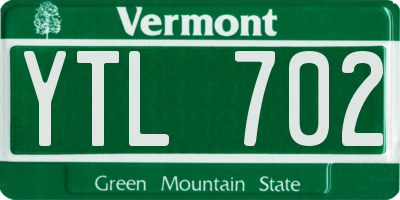 VT license plate YTL702