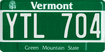 VT license plate YTL704