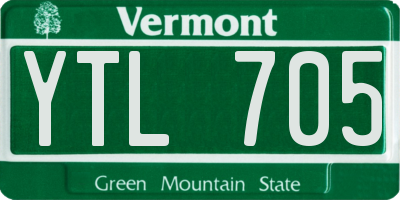 VT license plate YTL705