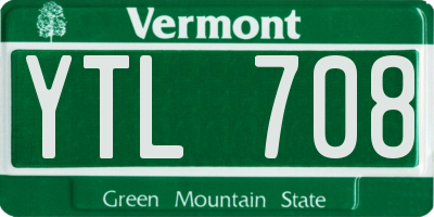 VT license plate YTL708