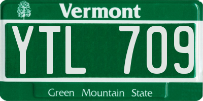 VT license plate YTL709