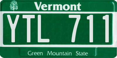 VT license plate YTL711