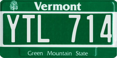 VT license plate YTL714