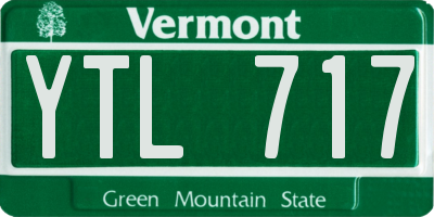 VT license plate YTL717