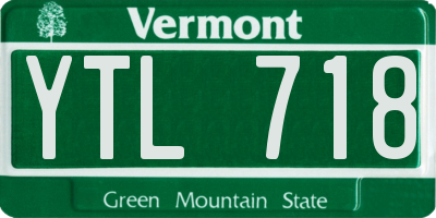VT license plate YTL718