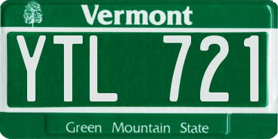 VT license plate YTL721