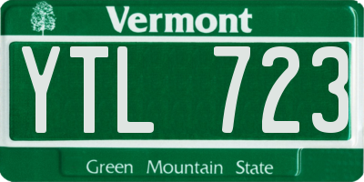 VT license plate YTL723