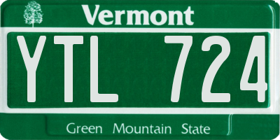 VT license plate YTL724
