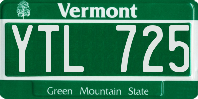 VT license plate YTL725