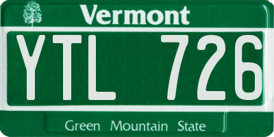 VT license plate YTL726
