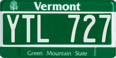 VT license plate YTL727